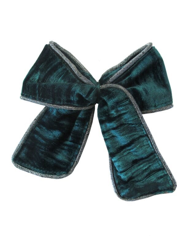 Spilla Fiocco Velluto Stropicciato Con Profilo Lamè