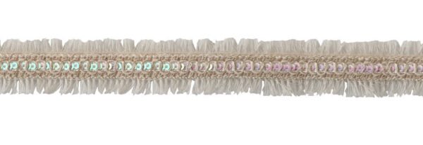 Assemblato Doppia Frangia Con Nastro Pailettes Centrale