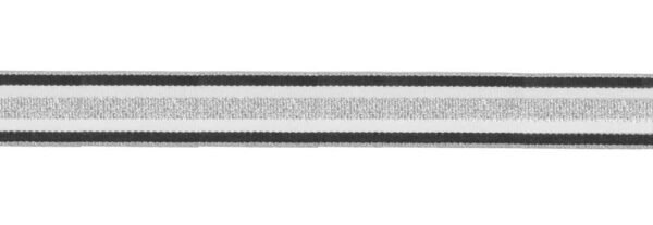 Nastro Gros Grain Rigato Con Lurex Argento