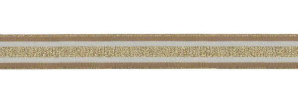 Nastro Gros Grain Rigato Con Lurex Oro
