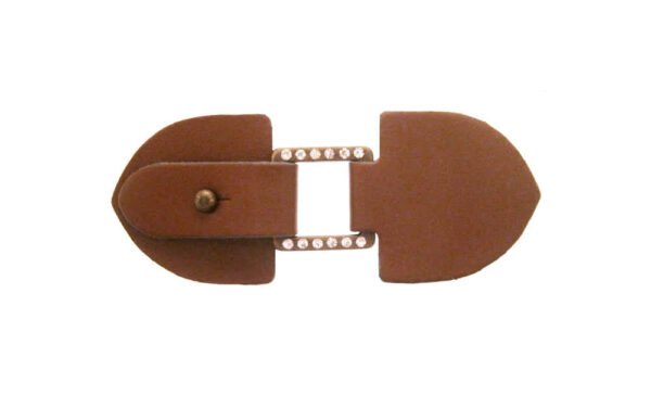 Alamaro Zama Con Similpelle,Fibbia e Strass Marrone/Ottone