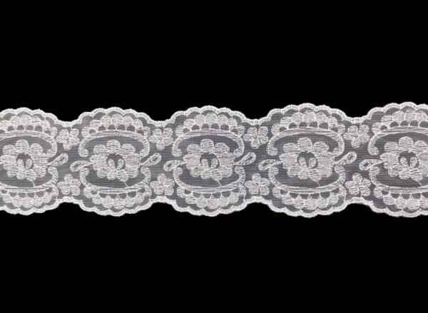 Lista Tulle Con Ricamo Poliestere Lucido