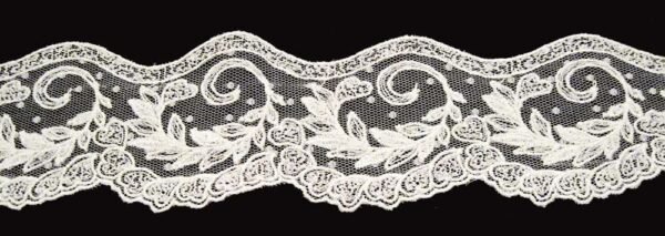 Lista Su Tulle Nylon Plumetis,Ricamo Cotone Doppio Raso