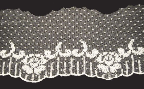 Lista Tulle Plumetis Ricamo Cotone