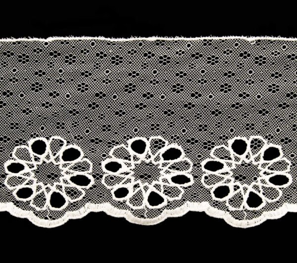 Lista Tulle Fiori Ricamo Cotone