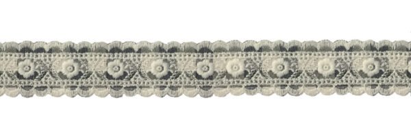 Lista Sangallo Tessuto Viscosa Cotone Quadrettato e Ricamo In Cotone