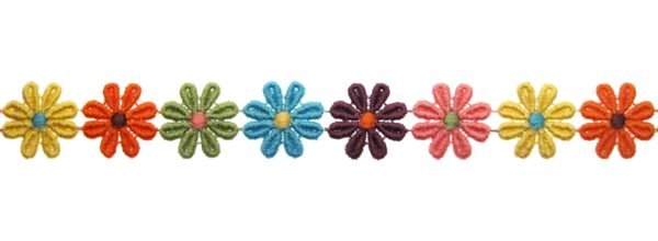 Lista Macramè Cotone Fiori Multicolor