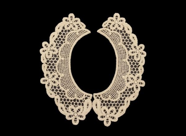 Applicazione Scollo Macramè Cotone Misto Lino