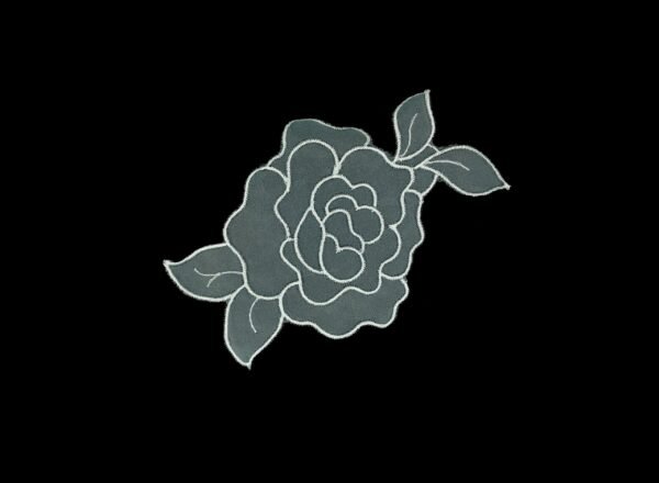 Fiore Organza Con Ricamo Poliestere Grande