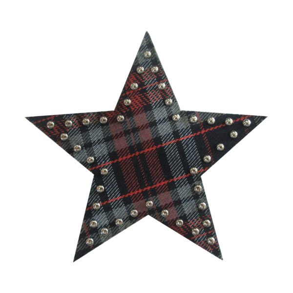 Applicazione Stella Tartan Con Borchie Termoadesive