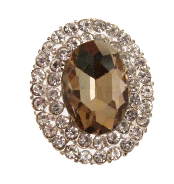 Bottone Gioiello Con Strass E Pietra Centrale