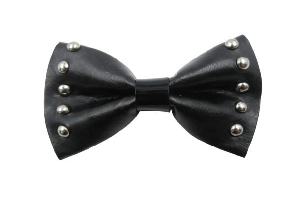 Spilla Fiocco Finta Pelle Con Borchie