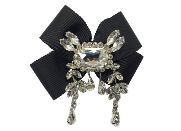 Spilla Fiocco Con Gioiello Centrale