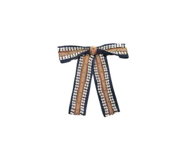 Spilla Fiocco Con Catenelle E Strass