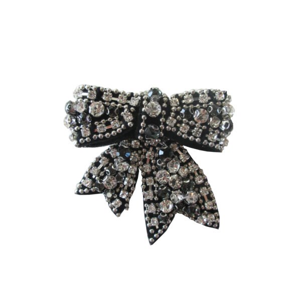 Spilla Fiocco Con Catenella E Strass